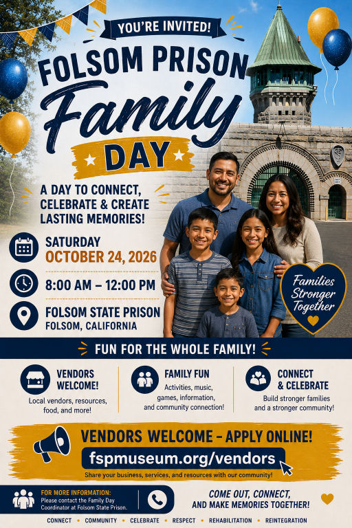 Folsom Prison Family Day invitation flyer for Saturday October 24, 2026